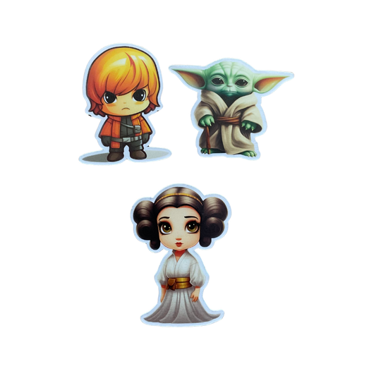 Star Wars set of 3 Magnets - Yoda, Leia & Luke
