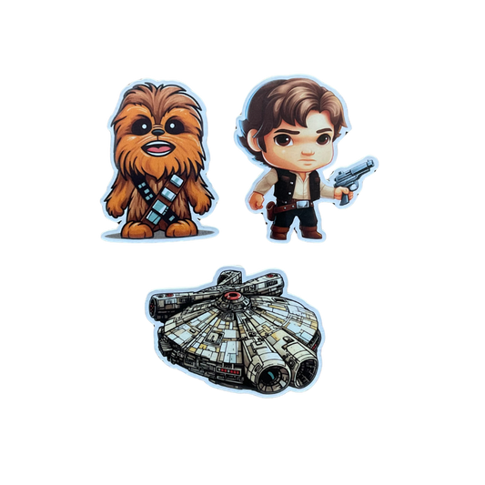 Star Wars set of 3 Magnets - Chewy/Han/Millennium Falcon
